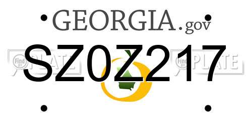 SZ0Z217 Georgia License Plate