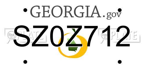 SZ0Z712 Georgia License Plate
