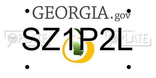 SZ1P2L Georgia License Plate