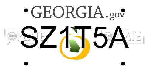 SZ1T5A Georgia License Plate