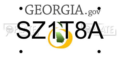 SZ1T8A Georgia License Plate