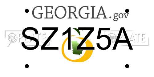 SZ1Z5A Georgia License Plate