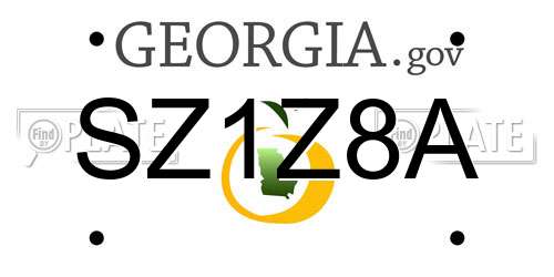 SZ1Z8A Georgia License Plate
