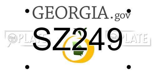 SZ249 Georgia License Plate