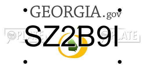 SZ2B9I Georgia License Plate
