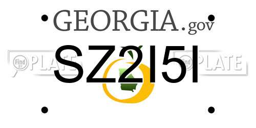 SZ2I5I Georgia License Plate