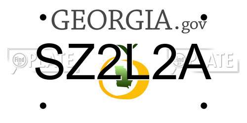 SZ2L2A Georgia License Plate