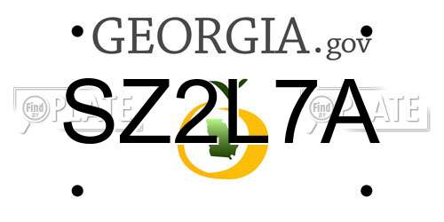 SZ2L7A Georgia License Plate