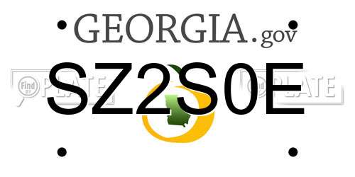 SZ2S0E Georgia License Plate