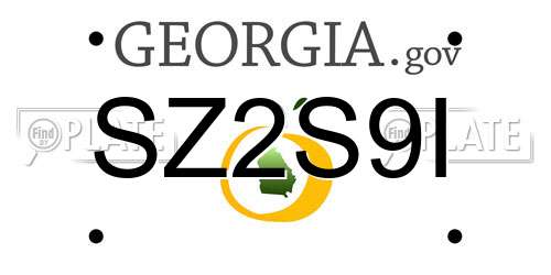 SZ2S9I Georgia License Plate