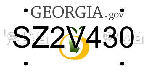 SZ2V430 Georgia License Plate