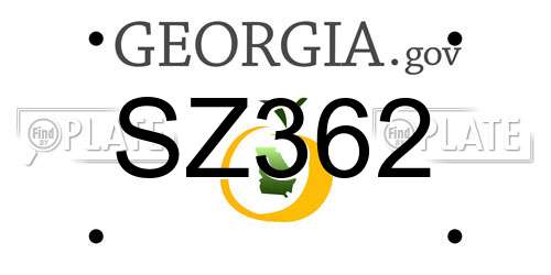 SZ362 Georgia License Plate