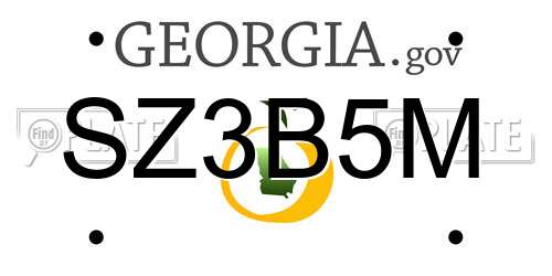 SZ3B5M Georgia License Plate