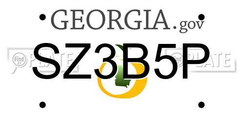 SZ3B5P Georgia License Plate