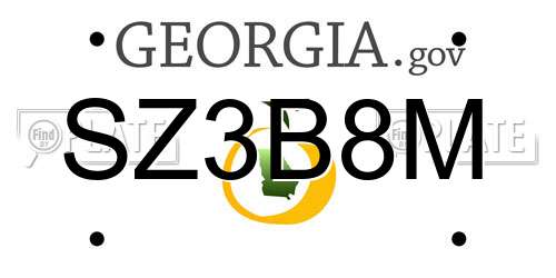 SZ3B8M Georgia License Plate