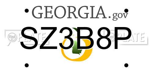 SZ3B8P Georgia License Plate