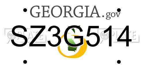 SZ3G514 Georgia License Plate