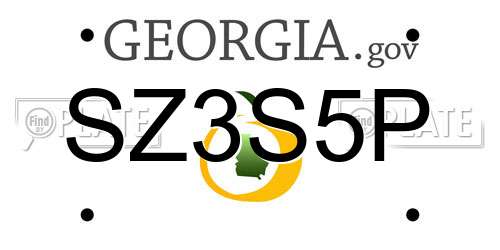 SZ3S5P Georgia License Plate