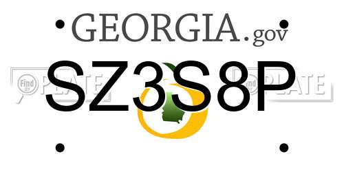 SZ3S8P Georgia License Plate