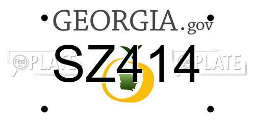SZ414 Georgia License Plate