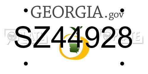 SZ44928 Georgia License Plate