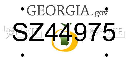 SZ44975 Georgia License Plate
