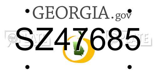 SZ47685 Georgia License Plate