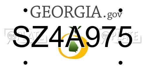 SZ4A975 Georgia License Plate