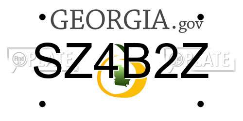 SZ4B2Z Georgia License Plate