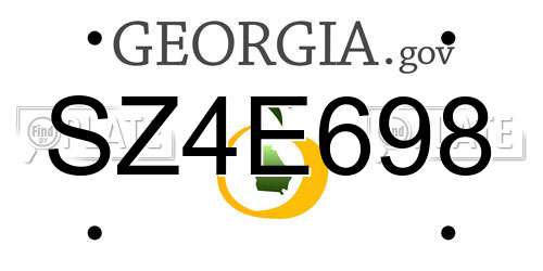 SZ4E698 Georgia License Plate