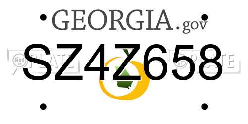 SZ4Z658 Georgia License Plate