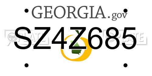 SZ4Z685 Georgia License Plate