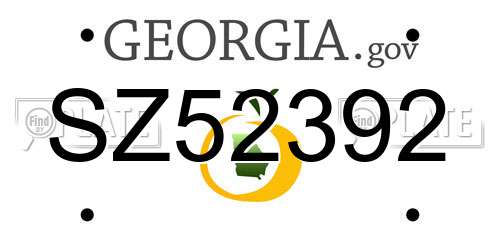 SZ52392 Georgia License Plate