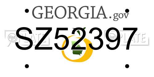 SZ52397 Georgia License Plate