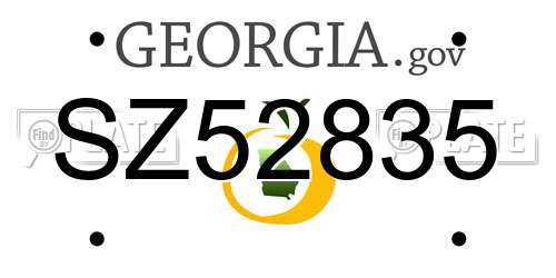 SZ52835 Georgia License Plate