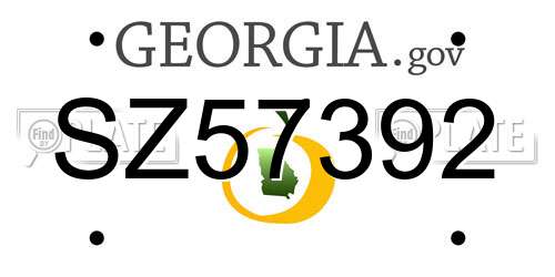 SZ57392 Georgia License Plate