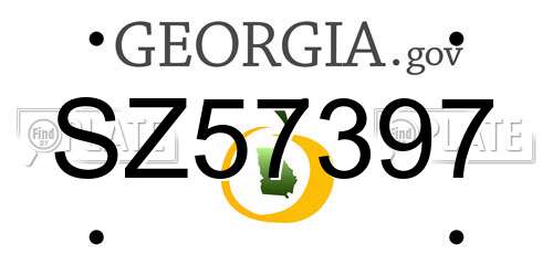 SZ57397 Georgia License Plate
