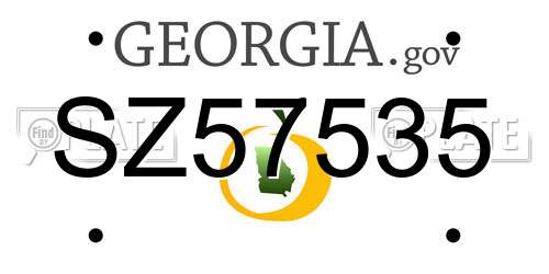 SZ57535 Georgia License Plate