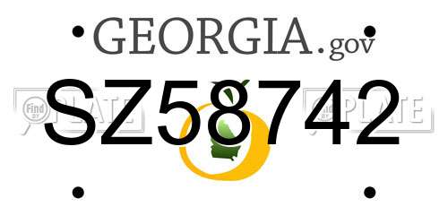SZ58742 Georgia License Plate