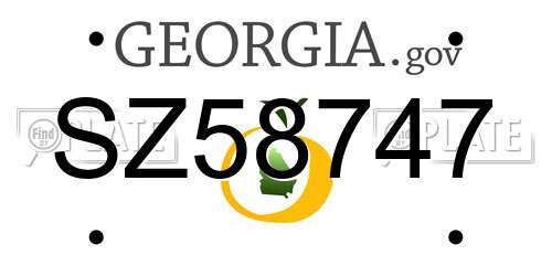 SZ58747 Georgia License Plate