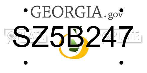SZ5B247 Georgia License Plate