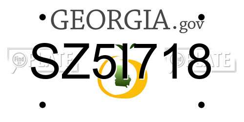 SZ5I718 Georgia License Plate