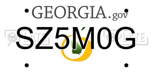 SZ5M0G Georgia License Plate
