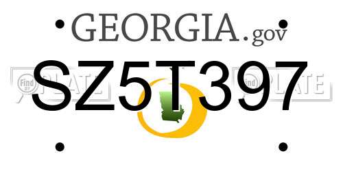 SZ5T397 Georgia License Plate