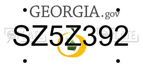 SZ5Z392 Georgia License Plate