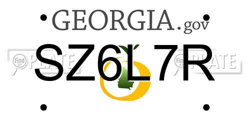 SZ6L7R Georgia License Plate