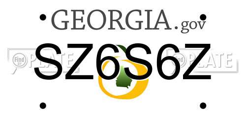 SZ6S6Z Georgia License Plate