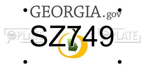 SZ749 Georgia License Plate