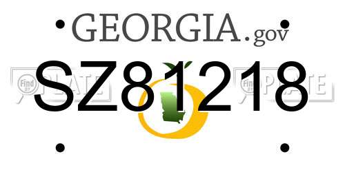 SZ81218 Georgia License Plate