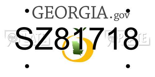 SZ81718 Georgia License Plate